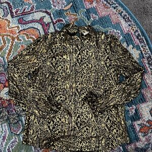 MICHAEL Michael Kors Black and Gold Patterned Top